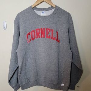 Vintage Cornell Russell Crewneck Grey Sweatshirt Medium Unisex